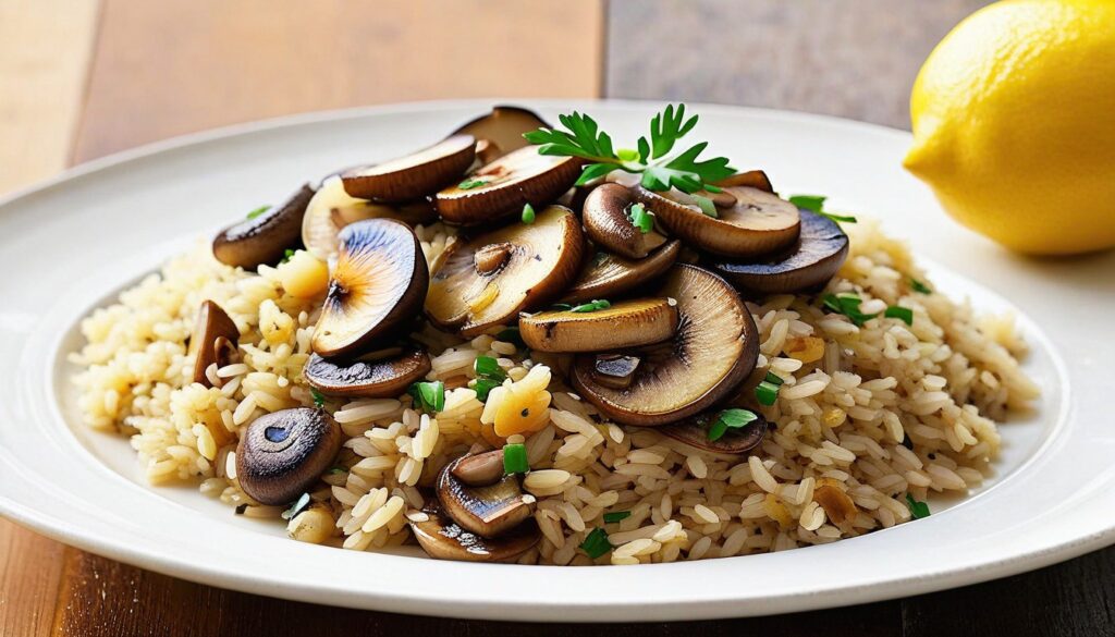 Rice Pilaf With Lemony Brown-Butter Mushrooms: Flavors That Will Make Your Taste Buds Sing