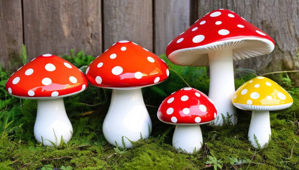 Enchanting Large Ceramic Mushrooms For Garden Decor