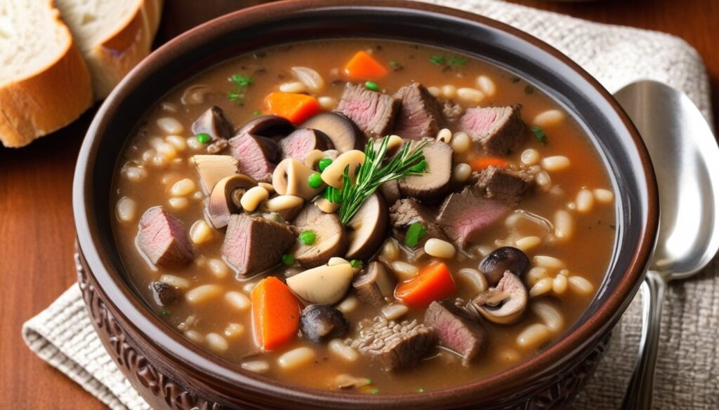 Easy Leftover Prime Rib Beef Barley Soup With Mushrooms Recipe