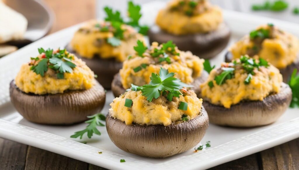 Easy & Healthy Recipe: Hummus Stuffed Mushrooms Delight