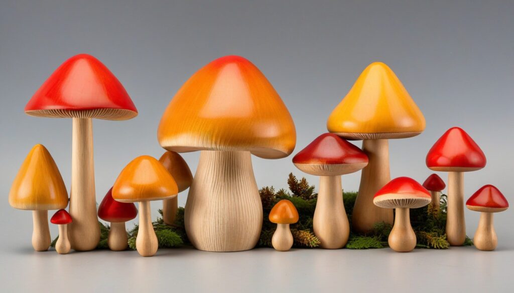 Discover Unique Hand Carved Wooden Mushrooms Today