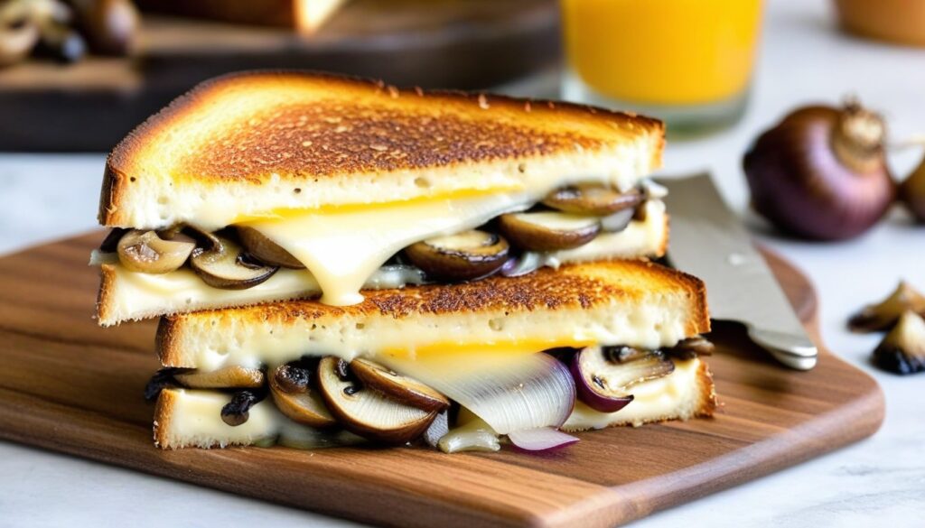 Grilled Cheese With Gouda Roasted Mushrooms And Onions