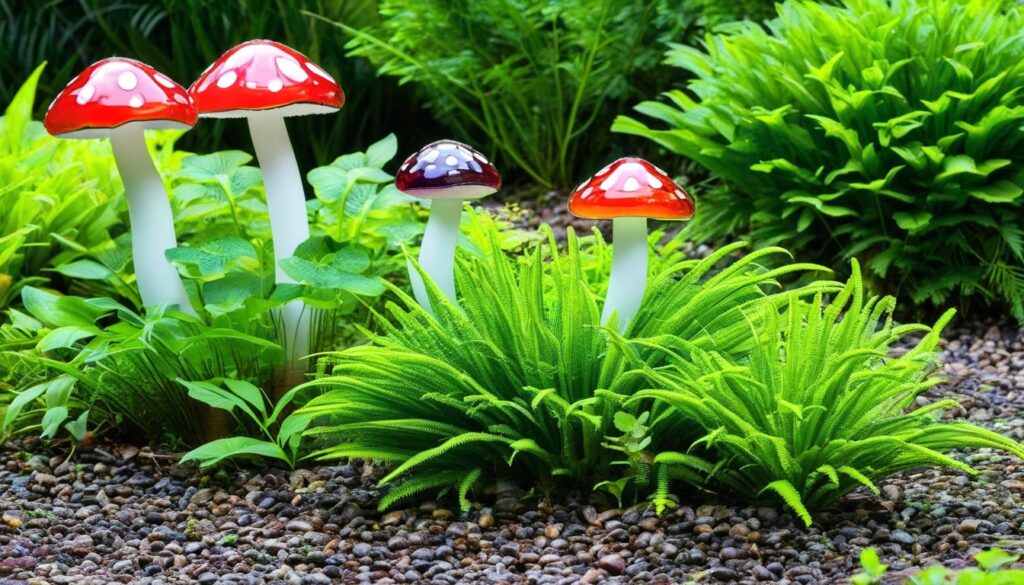 Colorful Glass Garden Mushrooms - Unique Decor