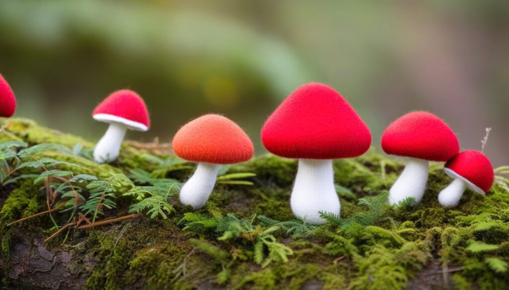Whimsical Felt Mushrooms for Crafts & Decor