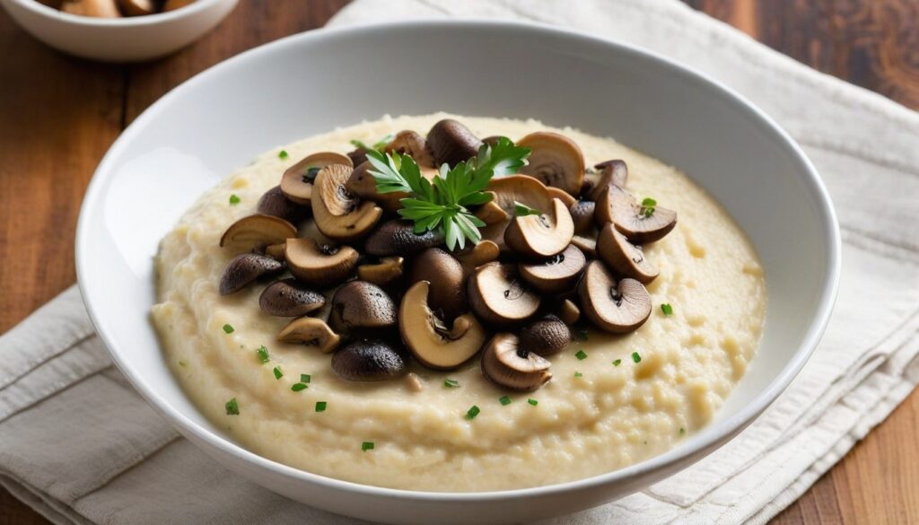 Creamy Grits With Mushrooms Recipe | Savory Feast