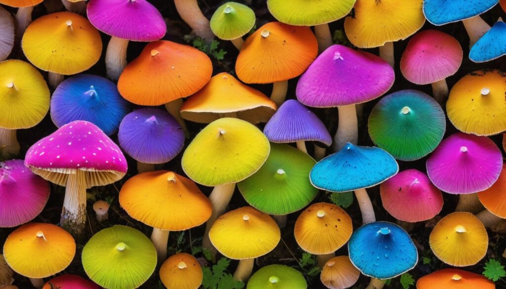 Exploring Vibrant Colorful Mushrooms in Nature