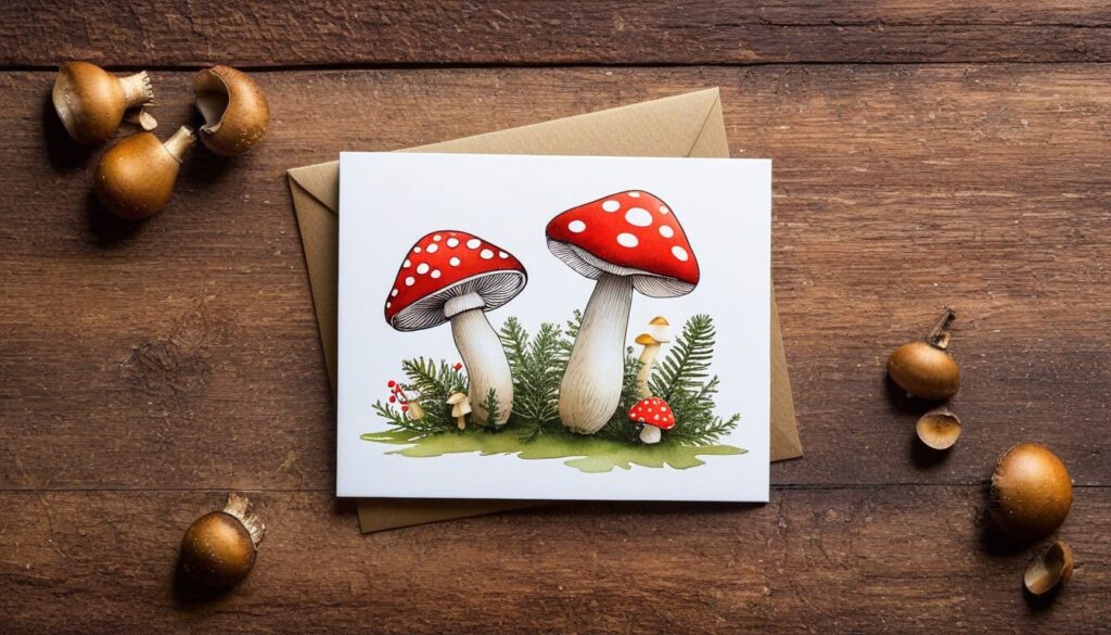 Unique Christmas Cards With Mushroom Designs