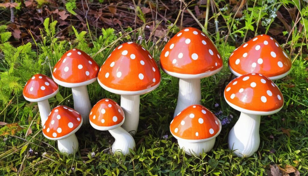 Charming Ceramic Mushrooms for Garden Decor