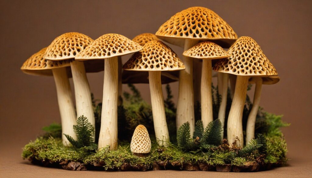 Carved Morel Mushrooms: Unique Artistic Decor